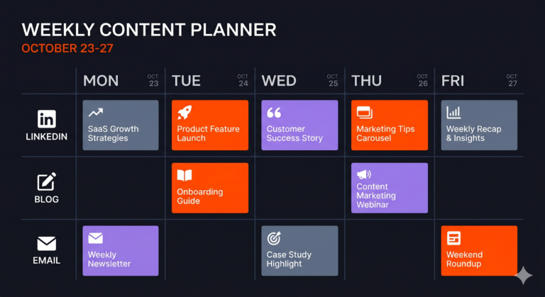 visual content calendar example